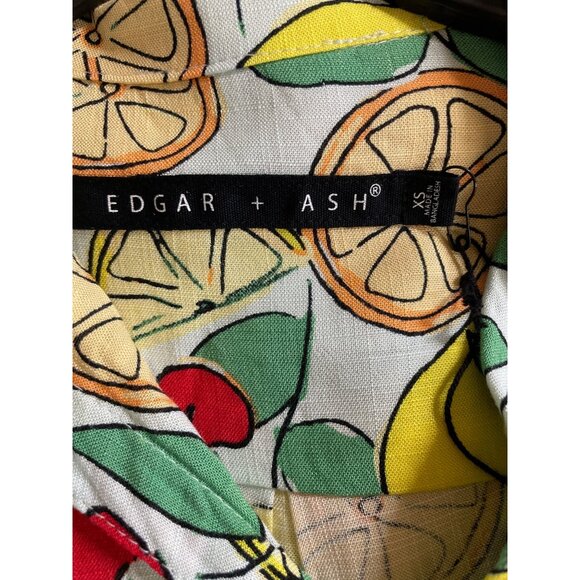 Edgar & Ash Mens Size XS Multicolor Fruit Theme Button Up Short Sleeve Shirt - Picture 6 of 9
